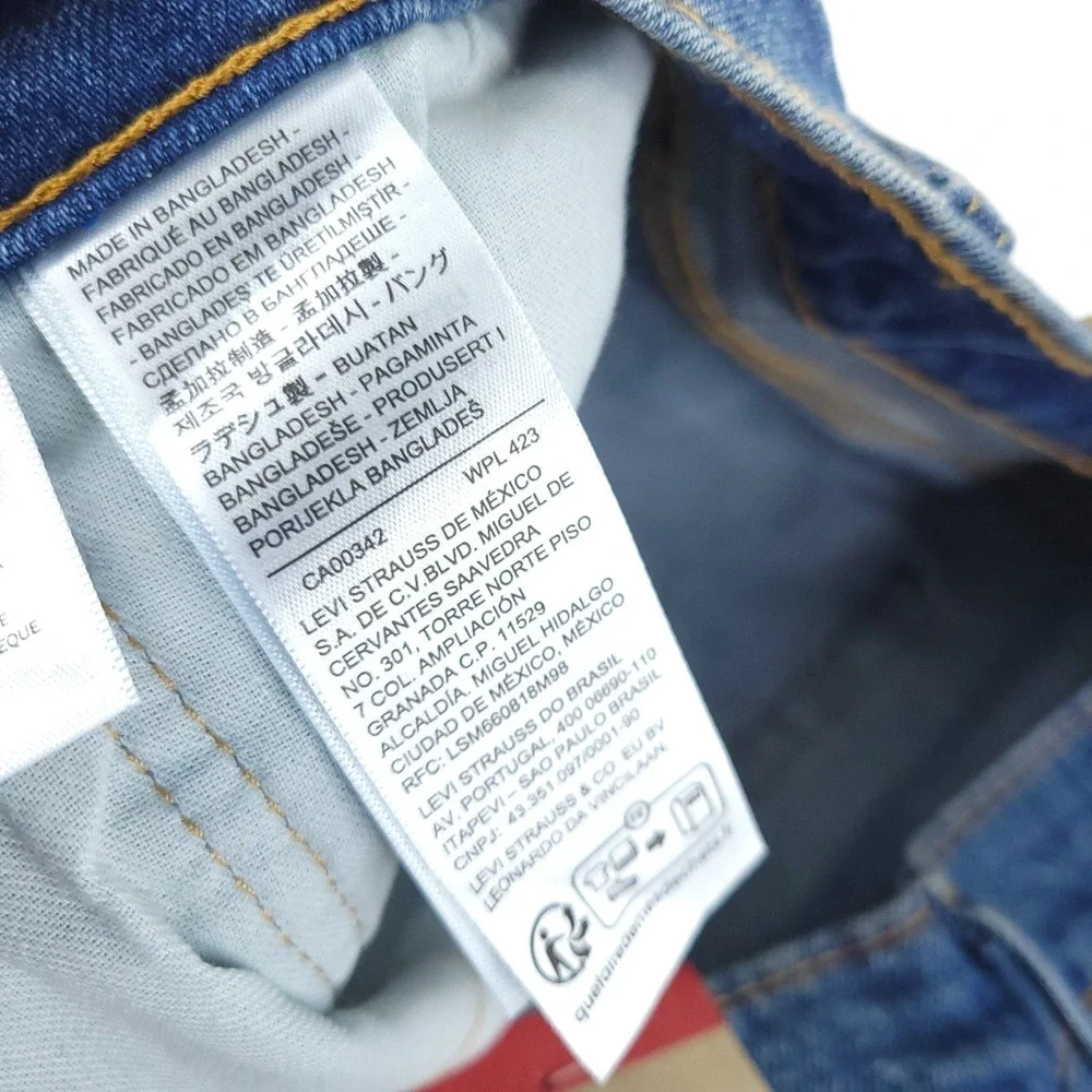 NWT Levis 505 Jeans  Mens 36x32 Regular Fit Straight Leg Stretch Blue Casual